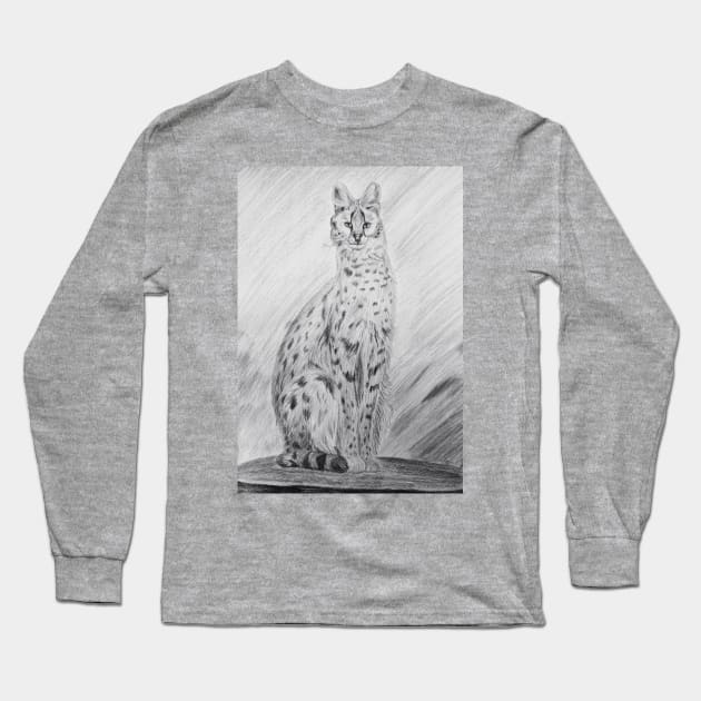 African Wild Cat Long Sleeve T-Shirt by An.D.L.